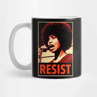 Angela Davis Resist (orange tone) Mug